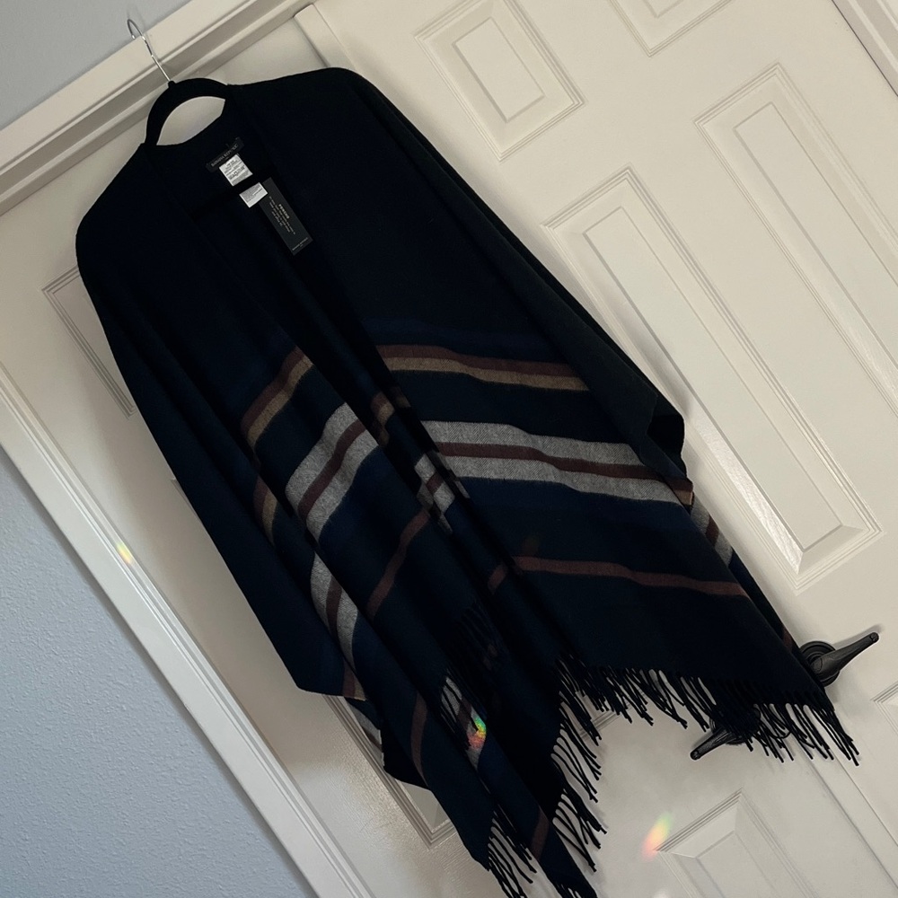 Banana Republic Black Poncho with Fringe